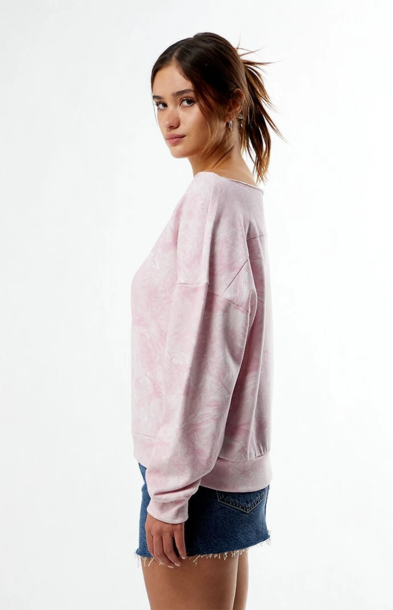 Pacsun Pink Camo Off-The-Shoulder Sweatshirt