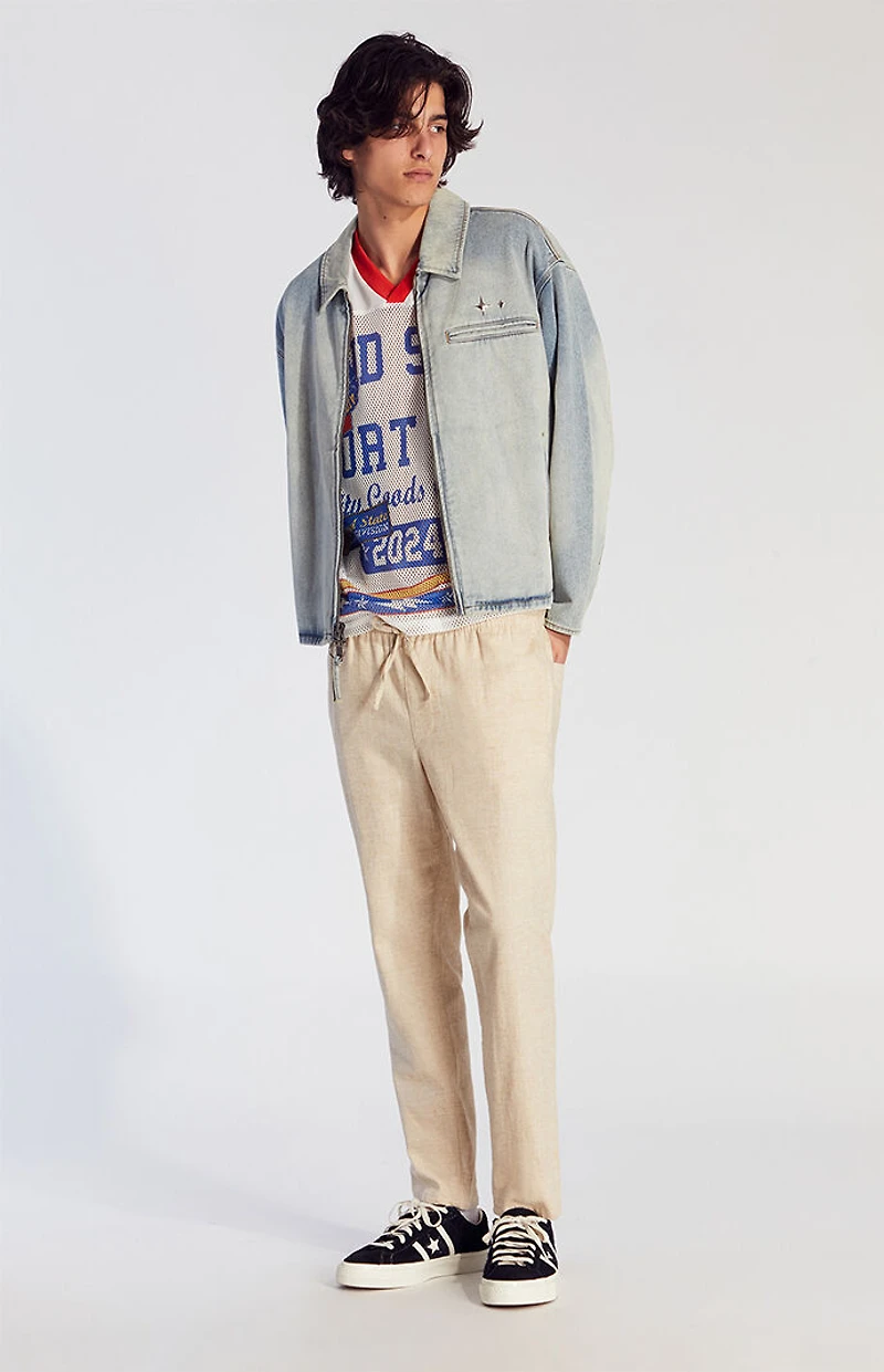 Pacsun Cream Straight Leg Linen Pants