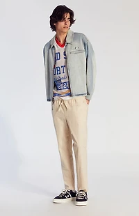 Pacsun Cream Straight Leg Linen Pants