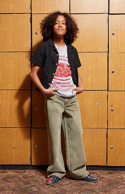 Pacsun Kids Black Arlo Camp Shirt