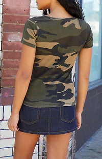 John Galt Camo Hailie Henley Top