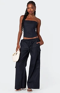 Edikted Bristol Linen Look Cargo Pants