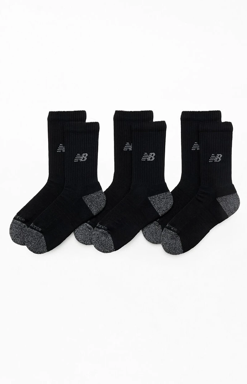 New Balance 3 Pack Black Active Crew Socks