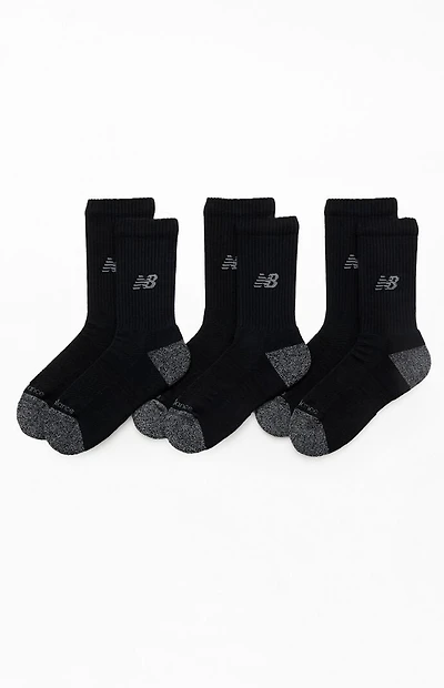 New Balance 3 Pack Black Active Crew Socks