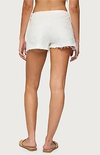 Edikted Fern Mid Rise Denim Shorts