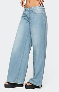 Edikted Ripley Distressed Low Rise Jeans