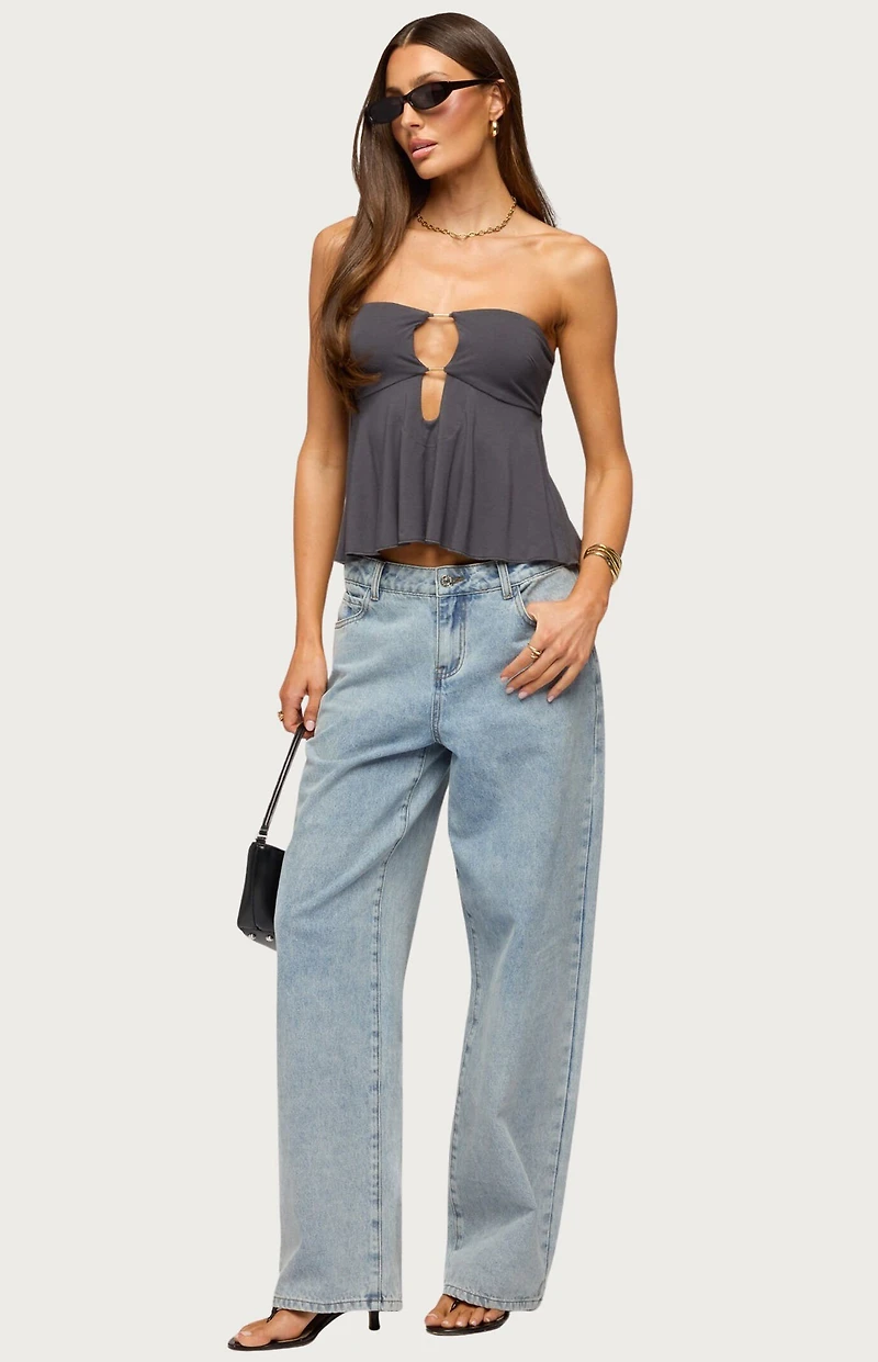 Edikted Nikita Strapless Cutout Top