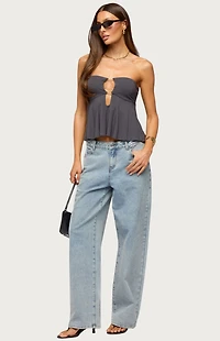 Edikted Nikita Strapless Cutout Top