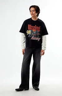 Pacsun Saddle 2fer Thermal Long Sleeve T-Shirt