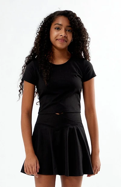 PAC 1980 Kids WHISPER Active Black Crossover Mini Skort