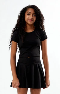 PAC 1980 Kids WHISPER Active Black Crossover Mini Skort