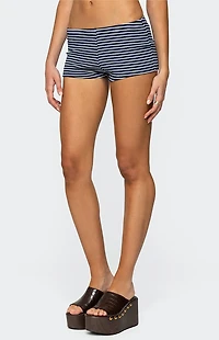Edikted Reagan Striped Ribbed Micro Shorts