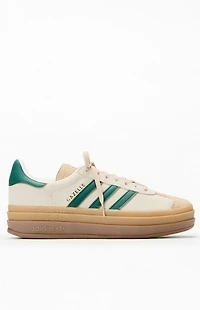 adidas Women's Green & White Gazelle Bold Sneakers