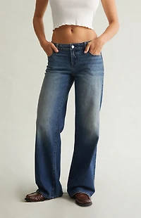 Pacsun Zoe Low Rise Girlfriend Jeans Medium Indigo