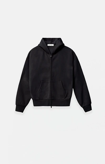 Fear of God ESSENTIALS Kids Jet Black Full Zip Fleece Hoodie