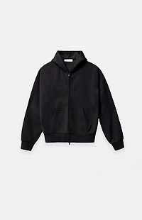 Fear of God ESSENTIALS Kids Jet Black Full Zip Fleece Hoodie