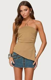 Edikted Malena Asymmetric Halter Top