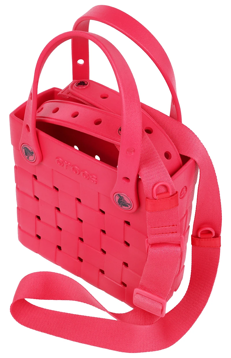 Crocs Raspberry Small Woven Crocssbody Tote Bag