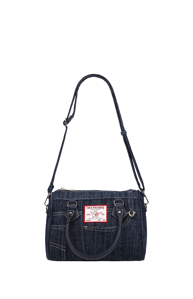 True Religion Dark Denim Heritage Satchel Bag