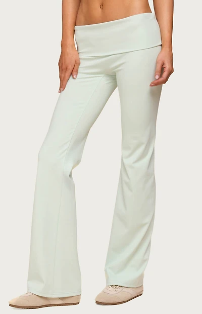 Edikted Oriane Foldover Flared Leggings