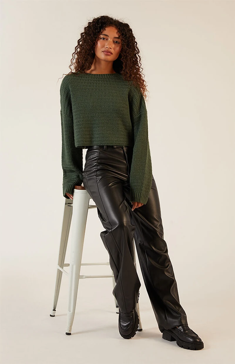 LA Hearts Polar Waffle Knit Sweater