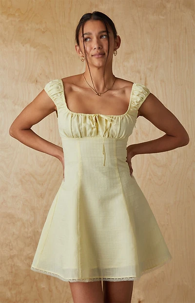 Your Favorite Maggie Tie Front Ruched Mini Dress