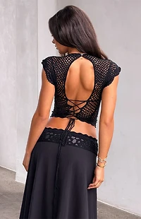 Tiger Mist Sasha Scalloped Crochet Top