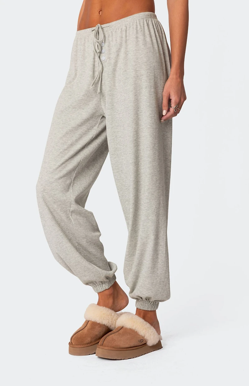 Edikted Rosanna Waffle Pajama Sweatpants