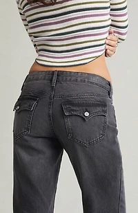 Pacsun Jade Low Rise Button Pocket Bootcut Jeans Faded Black