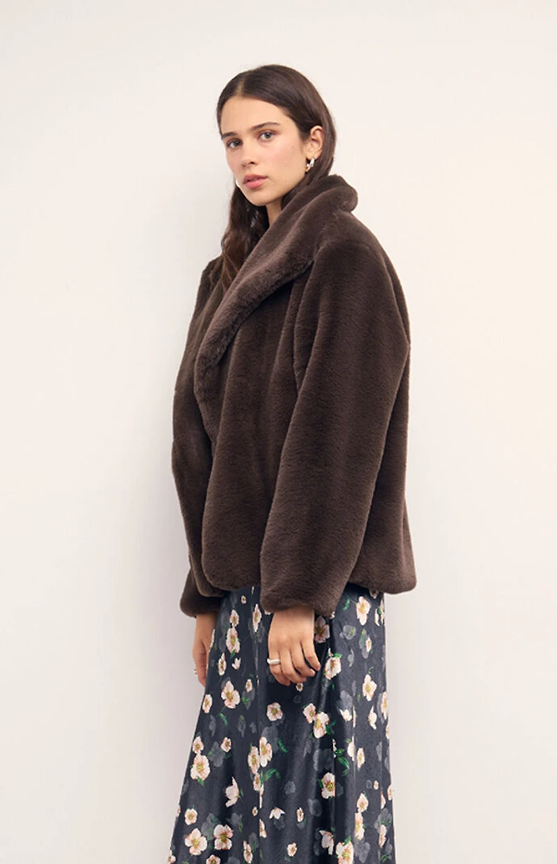MINKPINK Sigrid Faux Fur Coat