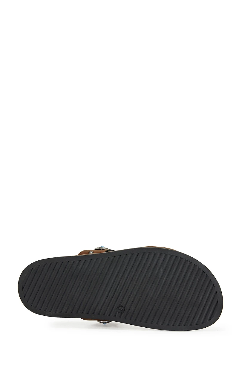 AZALEA WANG Women's Storge Brown Flat Sandals