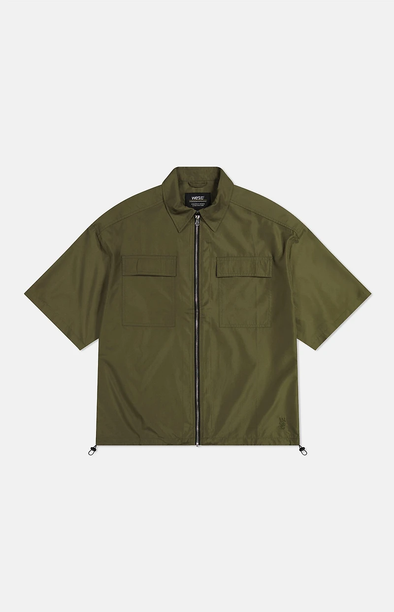 WeSC Olive Open Wind Nylon Shirt