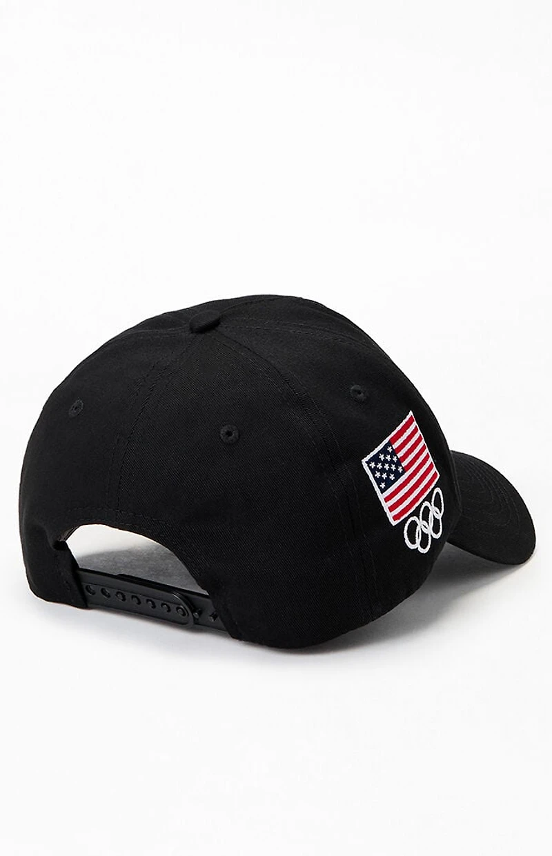 Olympics Milano Cortina Team USA Embroidered Flag & Rings Snapback Hat