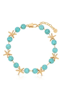 Ettika Starfish & Turquoise Beaded Anklet