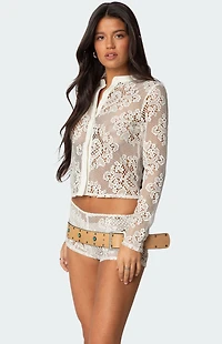 Edikted Peyson Sheer Lace Top