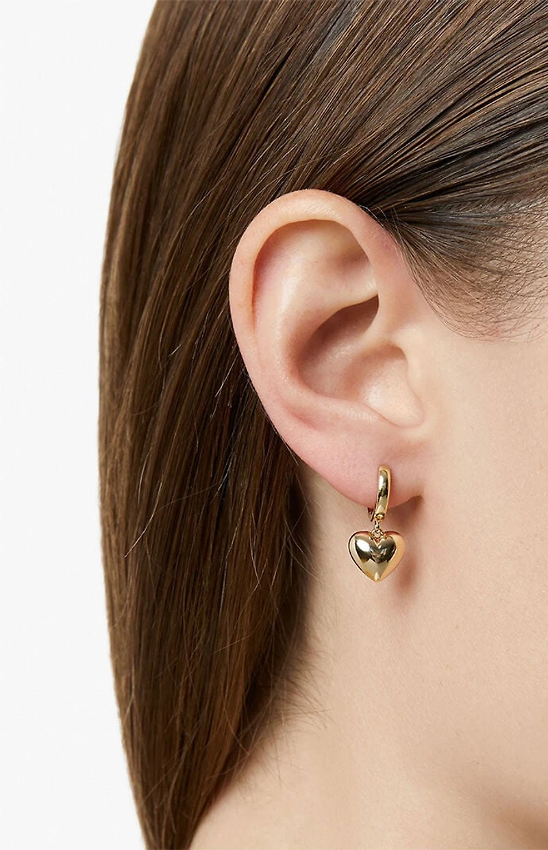 Ana Luisa Jessica Puffed Heart Hoop Earrings