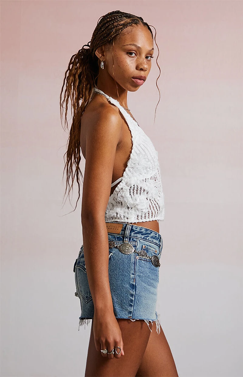 Third Charm Ashtin Floral Knit Halter Top