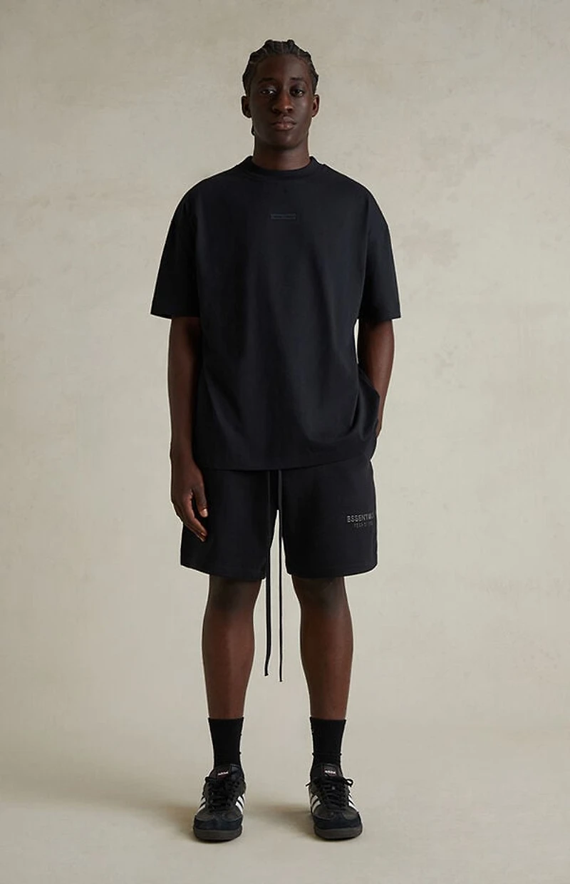 Fear of God ESSENTIALS Jet Black Soccer Fleece Sweat Shorts