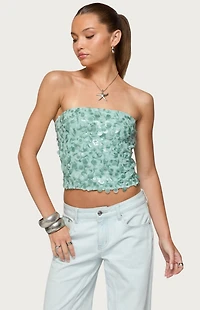 Edikted Brynn Sequin Strapless Top