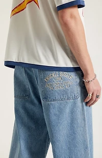 Pacsun Blake Extreme Baggy Jeans Embroidered Medium Blue