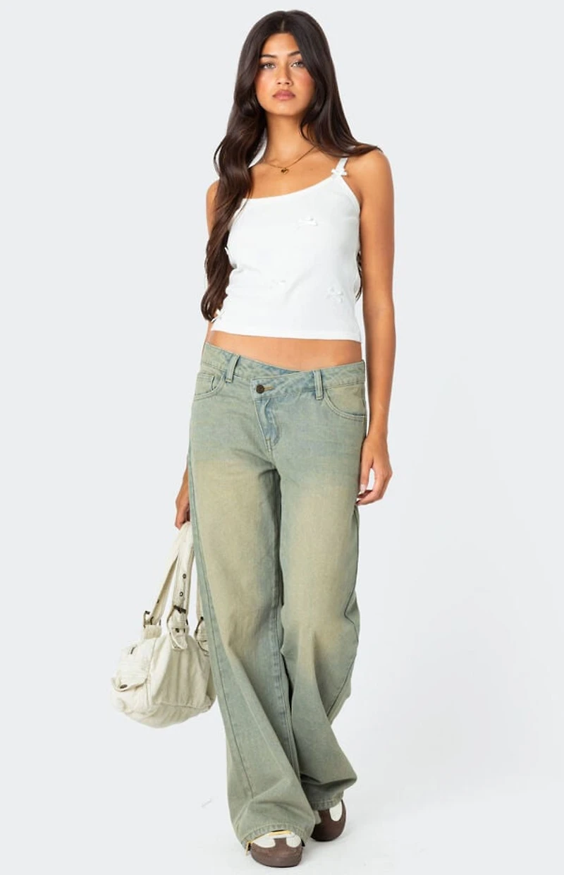 Edikted Emilia Ribbed Bow Tank Top