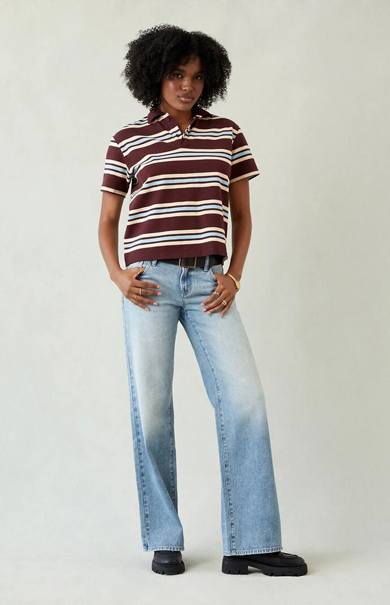 Pacsun Zoe Low Rise Girlfriend Jeans Light Blue