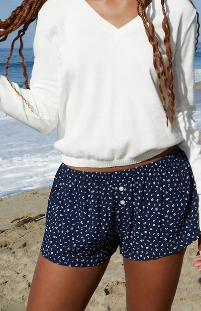 John Galt Blue Floral Keira Boxer Shorts