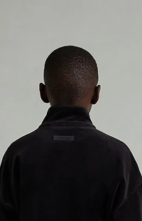 Fear of God ESSENTIALS Kids Vintage Black Classic Fit  Velour Track Jacket