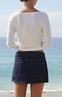 John Galt Dark Blue Malia Denim Mini Skirt