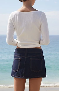 John Galt Dark Blue Malia Denim Mini Skirt