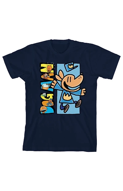 Kids Dog Man Jumping T-Shirt