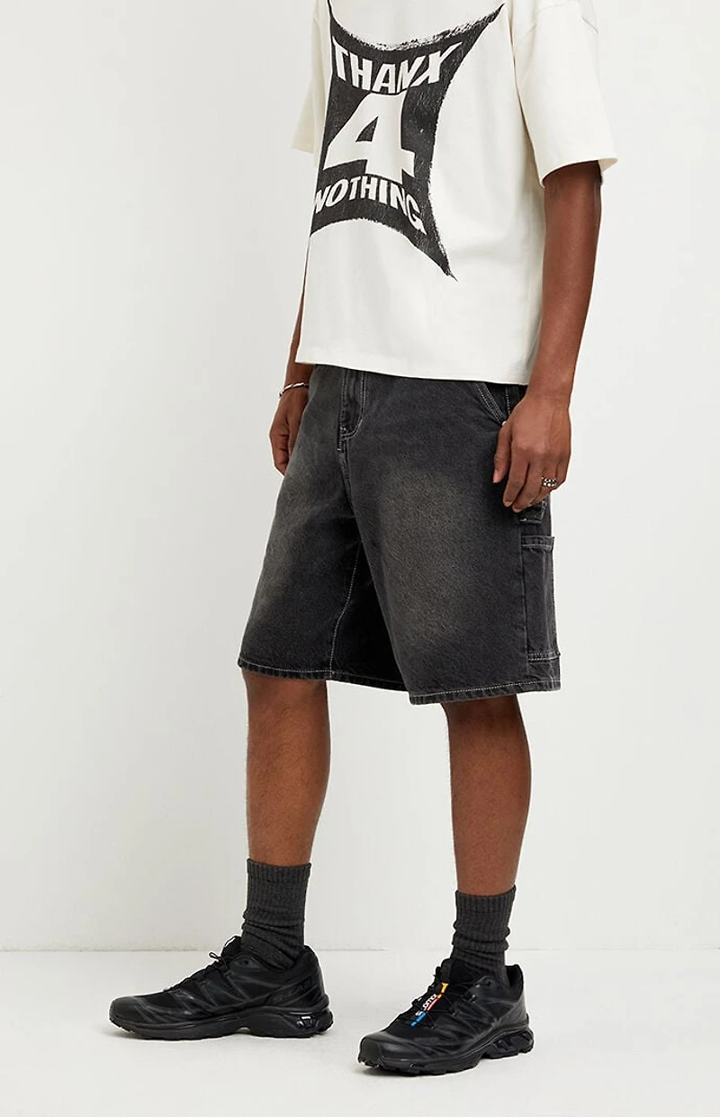 Pacsun Parker Baggy Jean Shorts Carpenter Black