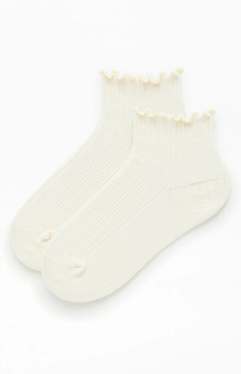 John Galt Ruffle Ribbed Ankle Socks