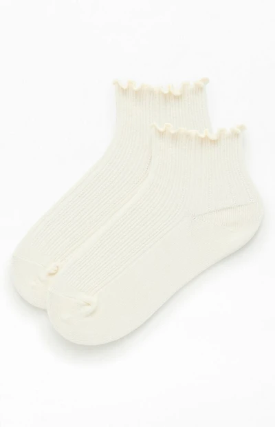 John Galt Ruffle Ribbed Ankle Socks